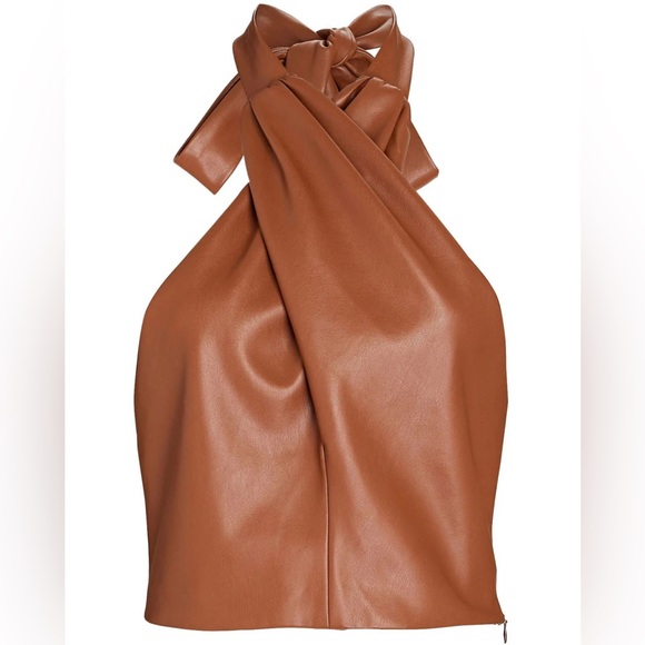 STAUD

Whiskey Vegan Leather Kai Halter Neck Top NWT 6 - Picture 7 of 7